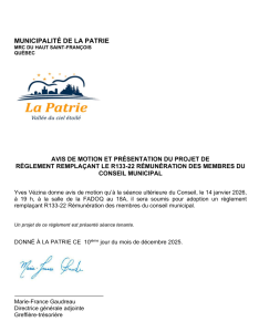 Avis concernant R�MUN�RATION des �lus