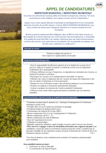 APPEL DE CANDIDATURES