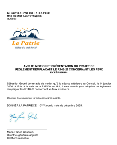 Avis concernant FEUX EXT�RIEURS