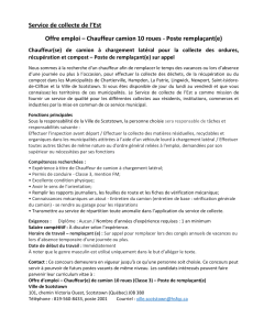 Chauffeur sur appel ou en remplacement