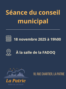 Prochaine sance du Conseil