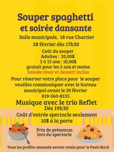 Souper spaghetti et soir�e dansante
