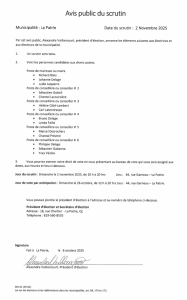 lection - Avis public du scrutin