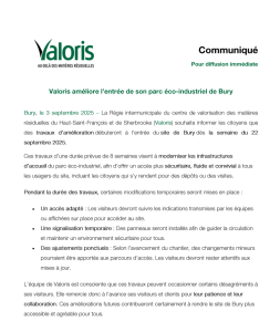 Valoris amliore l'entre de son parc co-industriel de Bury