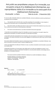 lection - Avis public aux propritaires ...