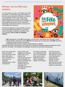 Retour sur la Fête des voisins Retour sur la Fête des voisins