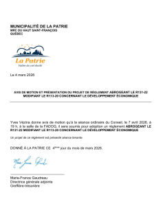 Projet de développement économique