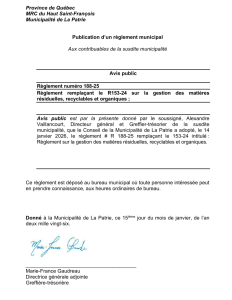 Avis public - R�glement num�ro 188-25