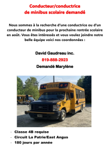 Conducteur / conductrice d'autobus scolaire