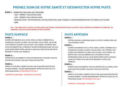 Dsinfecter votre puit